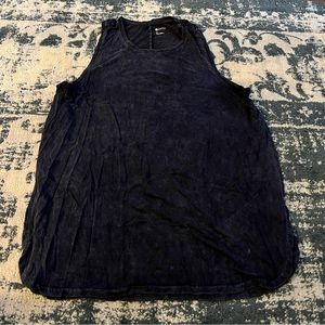 Zella Acid Wash Split Side Tank Top Women’s M Navy Athleisure Workout